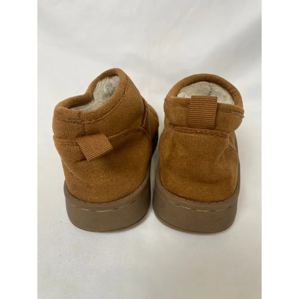 White Mountain Girls Low Boots Suede Fur lined Tan Size 12